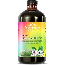 Serene Herbs Soursop Bitters Liquid with Soursop Leaves for Gut Cleanse, Detox &amp; Immune Boost with Black Seed, Moringa, Irish Moss, Ashwaganda, Turmeric, 16 fl oz (16 Fl, Soursop)