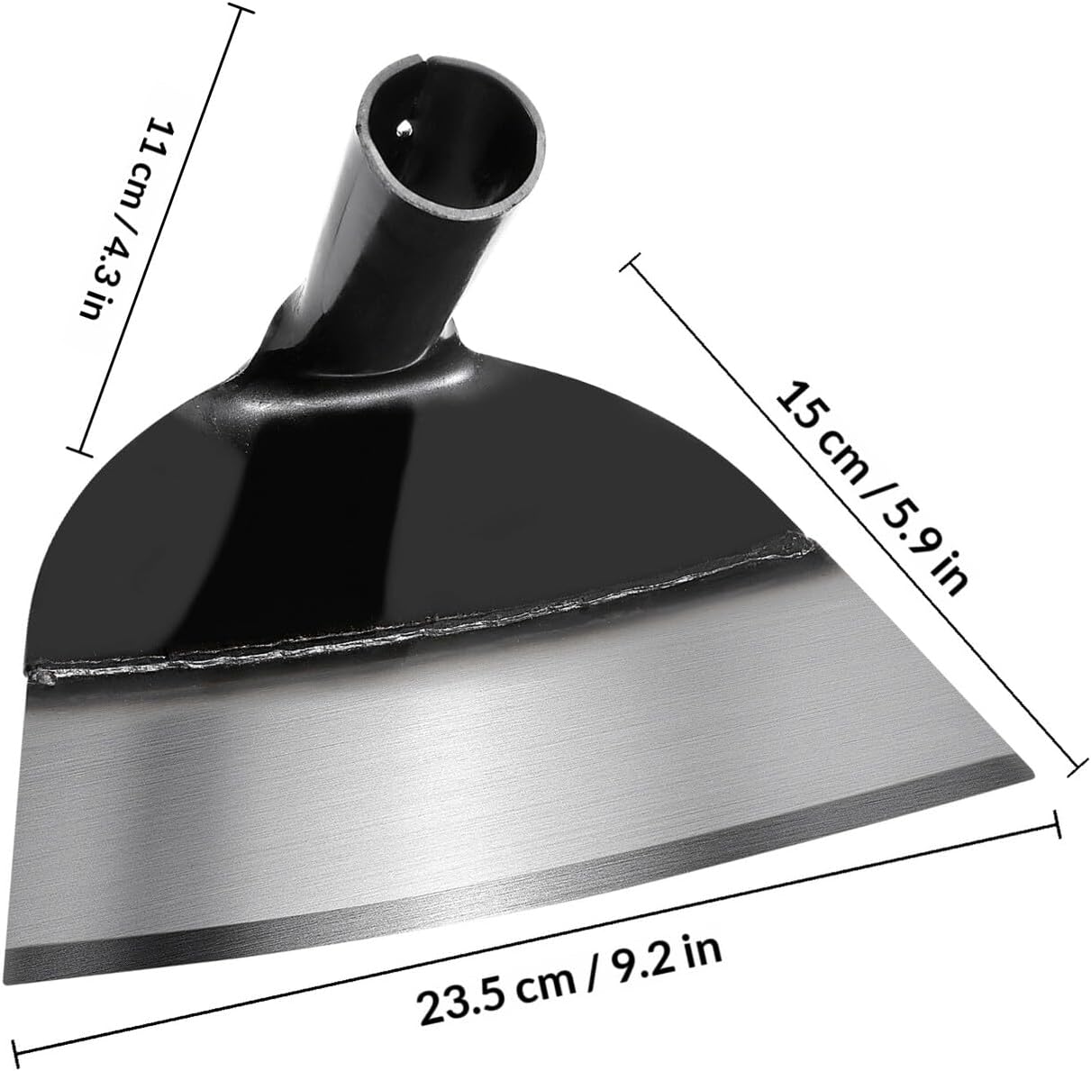 Steel Garden Hoe Hand Weeding Tool Wear-Resistant 23.5cm Blade Without Handle for Soil Loosening and Vegetable Planting in Farming and Gardening