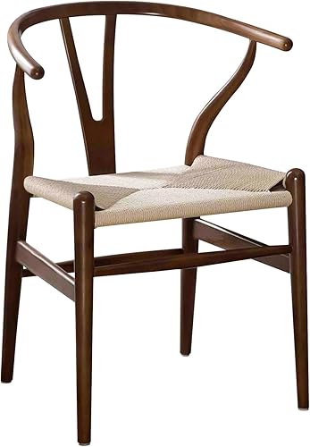 Miniatura 18 de Wishbone Silla de comedor de madera maciza natural, silla Hans Vegner Y, silla de ratán y madera con reposabrazos (madera de fresno - negro, 2