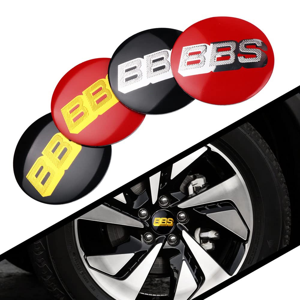 4 Piezas Coche ABS Tapas centrales para BBS 60mm Llantas Centro Tapas Decorativa Accesorios,E