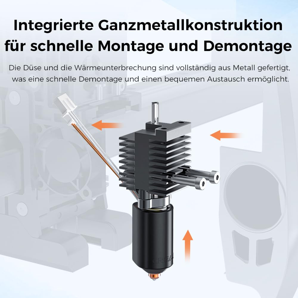 Creality K2 Plus Combo Hotend, Original Keramik-Heizblock-Kit, Einhorn-Schnellwechsel-Düsen-Kit, 350°C Hochtemperaturbeständigkeit, integriertes Ganzmetall-Design für Creality K2P Combo/ K2 Plus