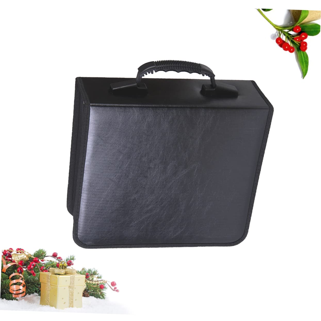 GLEAVI Borsa per CD e Dvd da Slot Custodia in Pelle Pu Resistente Cerniera Scorrevole Organizzazione per Casa o Auto Scatola Portaoggetti Pratica