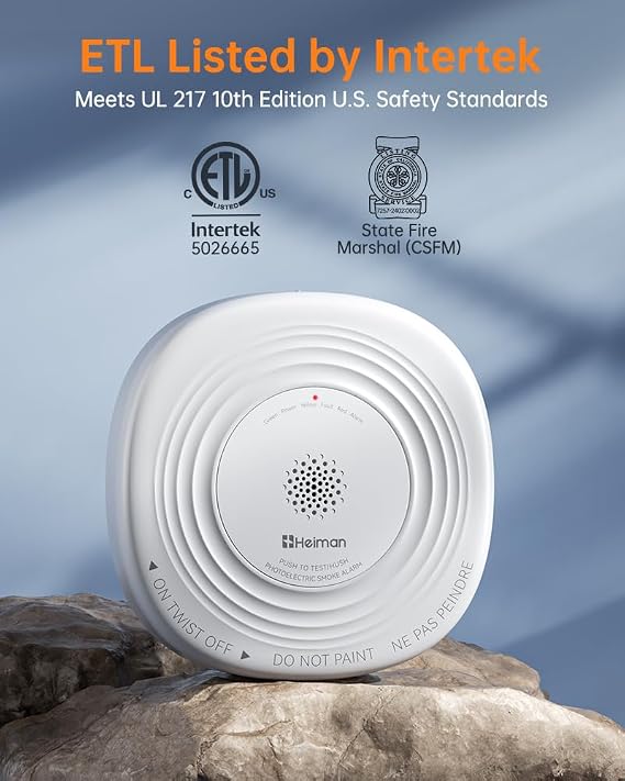 Heiman Smoke Detector 10 Year Battery, photoelectric Smoke Alarm,1-Pack (3