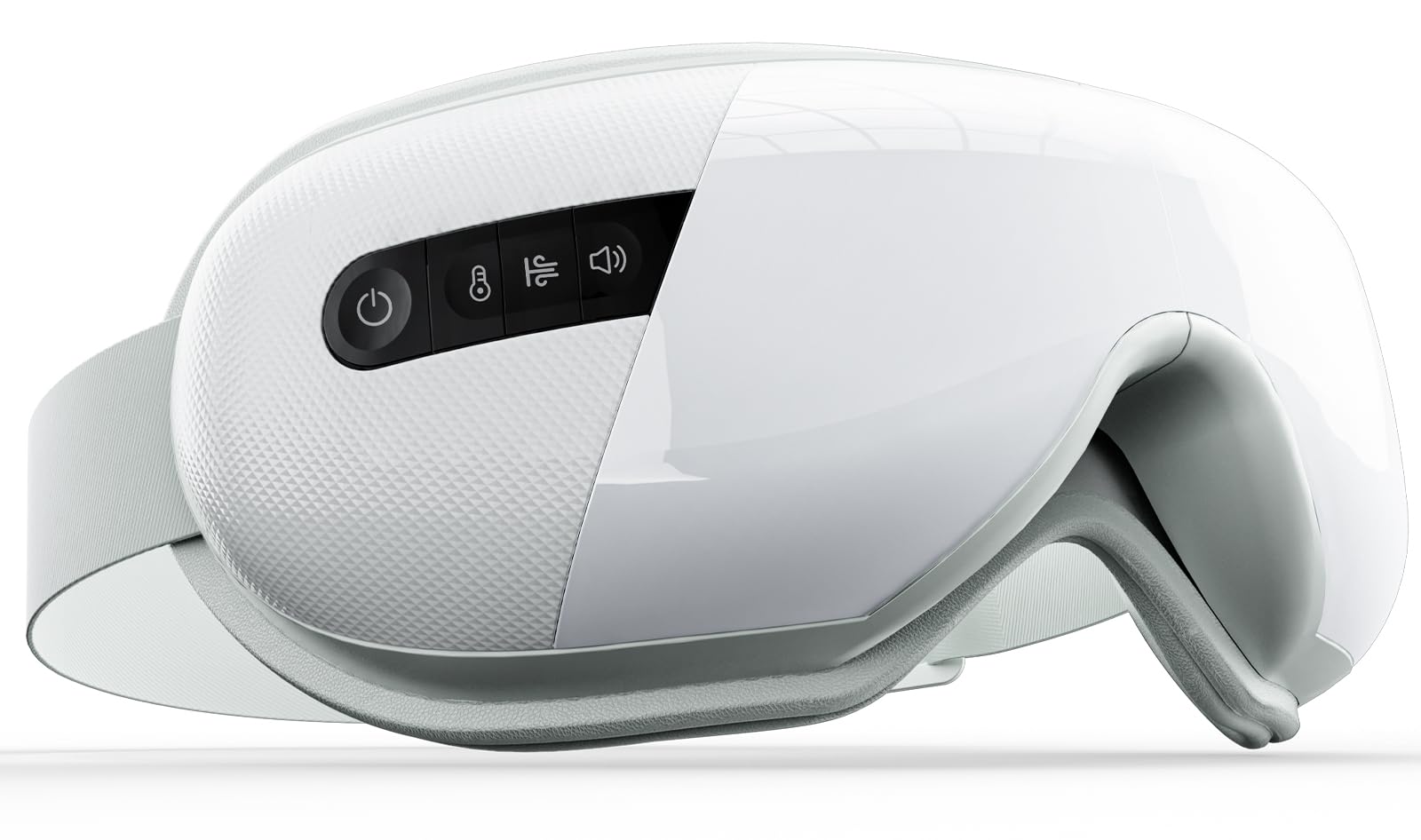 Masajeador de Ojos con Calor, Compresión y Música, Eléctrico para Relajar Ojos y Aliviar Fatiga Visual, Blanco