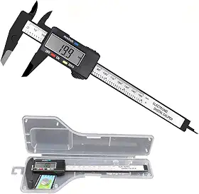 Simhevn calibrador digital eletrônico, LCD | conversão de 0 a 150 mm, função de desligamento automático, prata/preto, muito adequado para casa/joia/medição 'faça você mesmo', etc