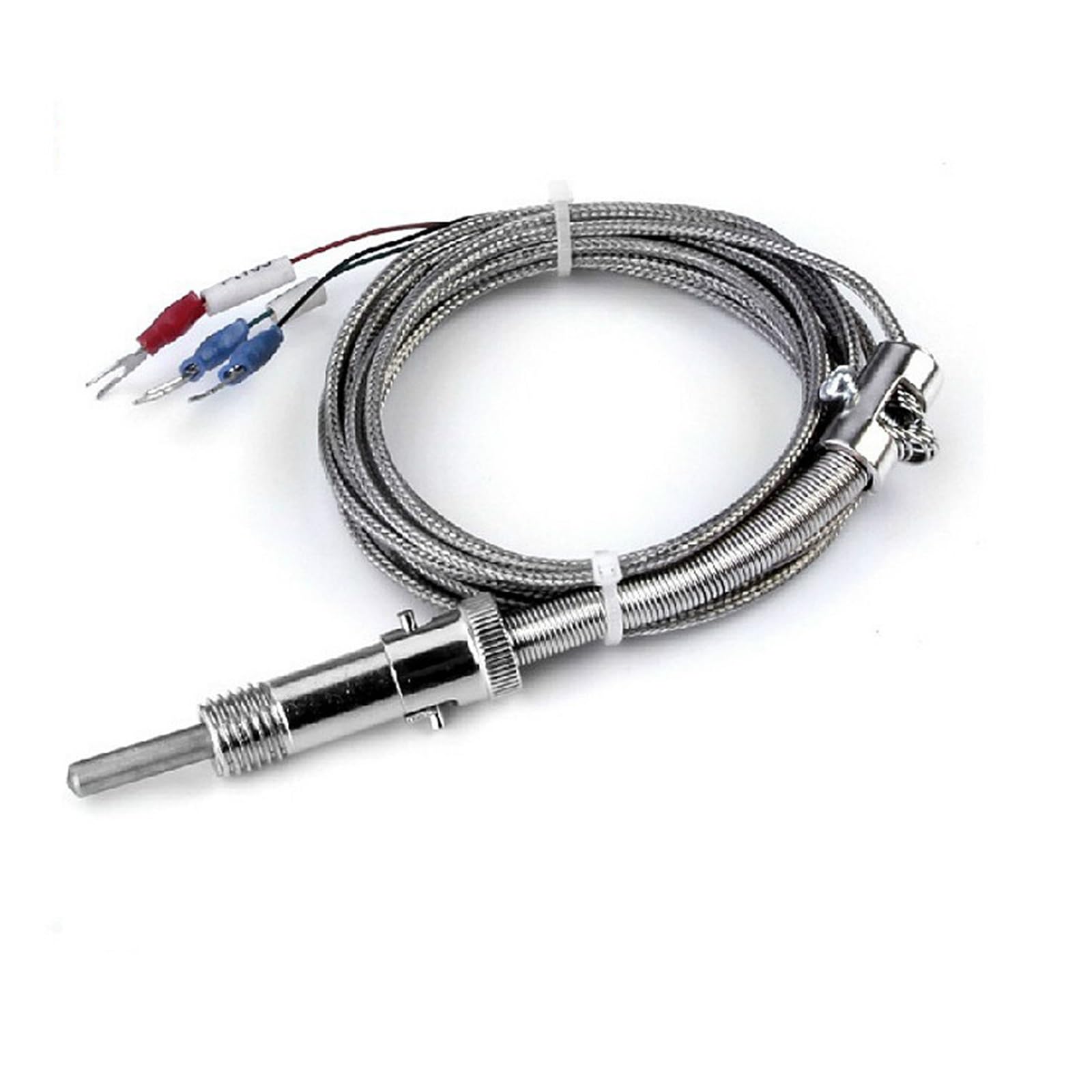 SSIMOO Sonda de Acero Inoxidable con Sensor de Temperatura termopar PT100, Cable de 1~6m, 3 Cables for Control de Temperatura, sonda de Rosca M12 x 1,5 Kindly (Color : 6m Wire)