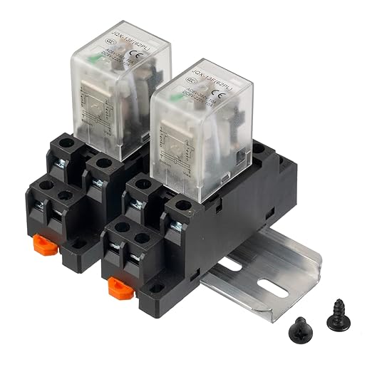 DC 24V JQX-13FL 62PL Coil 8 Pin 10A DPDT LED Indicator Electromagnetic Power Relay with Plug-in Terminal Socket and DIN Slotted Aluminum Rail