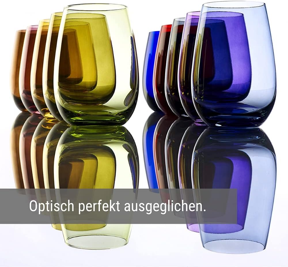 Stölzle Lausitz Elements Glasses, 40 ml, Red, Set of 6, Dishwasher Safe, Coloured Glasses, Ideal Gift