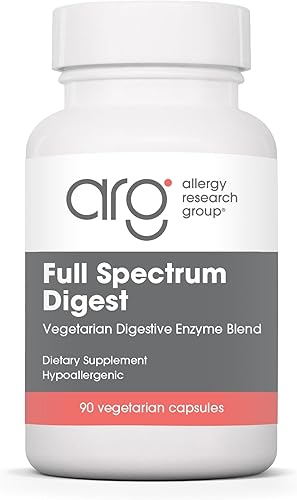 Allergy Research Group - Digesto de espectro completo - Enzimas digestivas veganas, soporte para gluten - 90 cápsulas vegetarianas