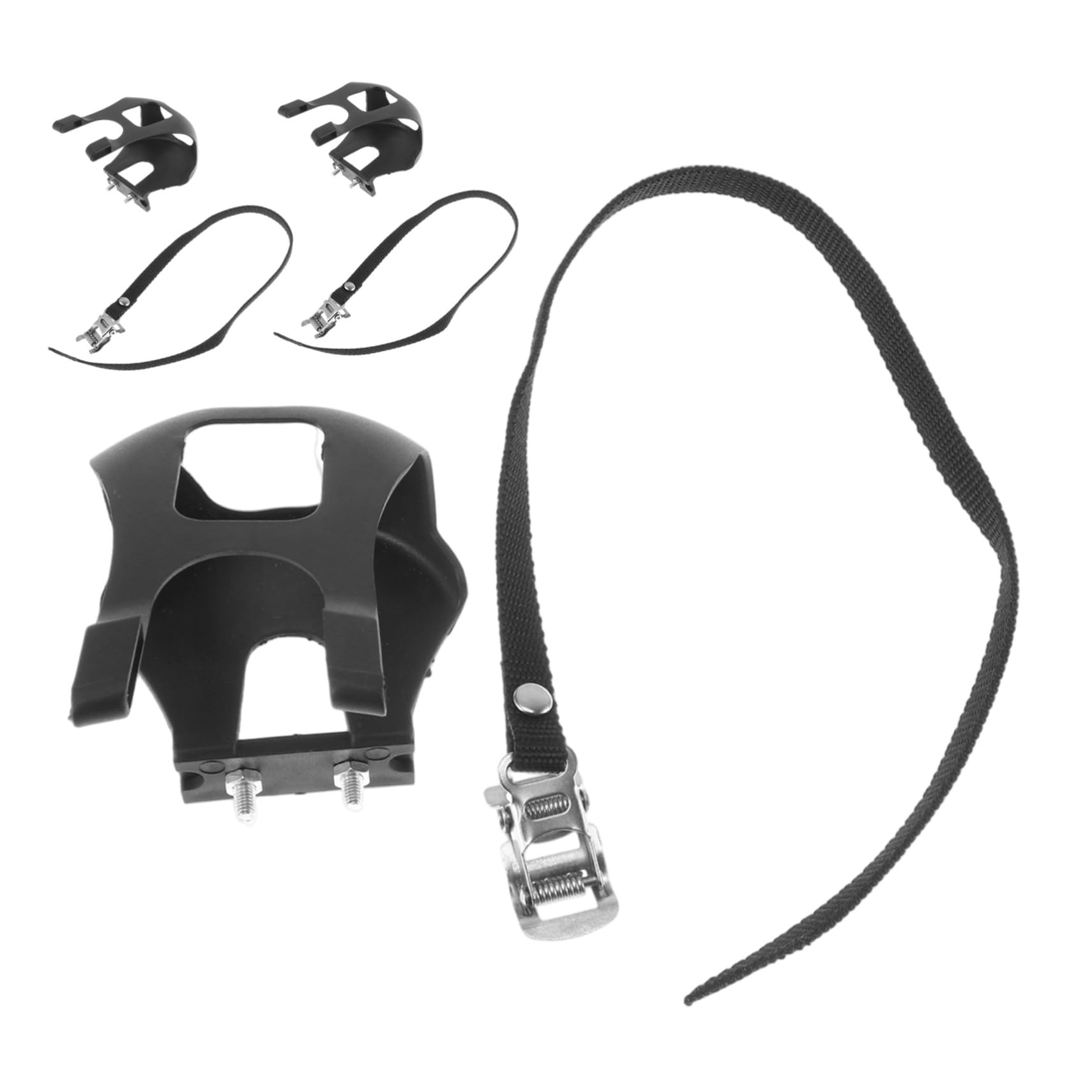 Happyyami 6 Pezzi Cinghie Regolabili per Pedali Bici con Clip per Dita Antiscivolo e Resistenti Intemperie Accessori Sicuri per Pedali Mountain Bike