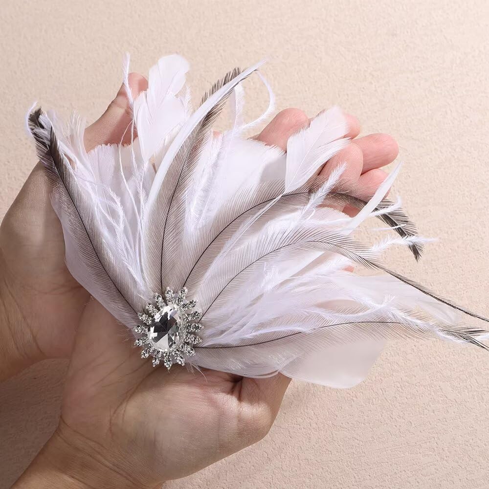 Amazon.com : Chmier Bridal 1920s Flapper Feather Hair Clip  display picture 1