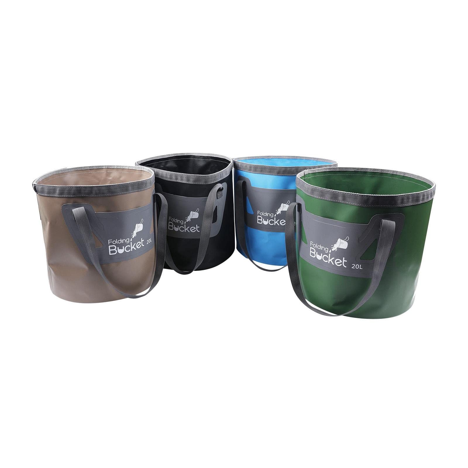 Seau Pliable avec Anse Renforcée Seau de Bassin Extérieur Pliable Bassin d'eau Portable Pliant Récipient d'eau pour Lavage des Pieds Matériau PVC Dura, Vert