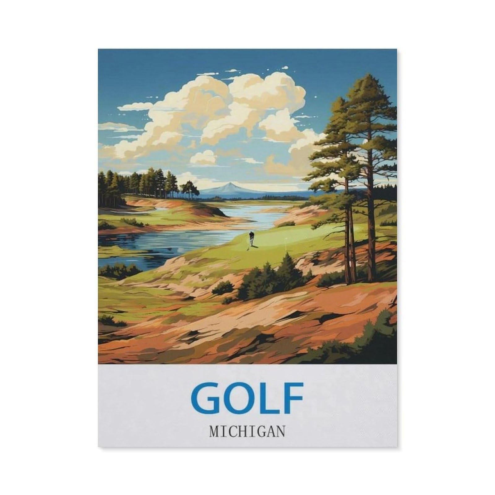 BEAYODKP Full Diamond 5D DIY Diamond Painting，Golf Michigan（50x60cm）
