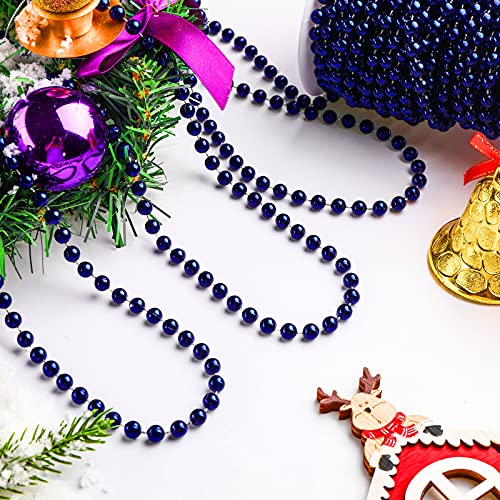50 Feet Christmas Tree Beads Artificial Pearls Beads Garland Plastic Beads Roll For St. Patrick's Day Wedding Diy Decoration Supplies (Blue) #TOP3