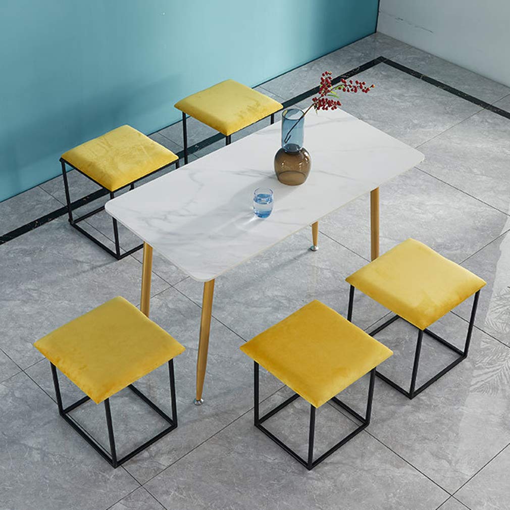 ZXF- Stapelbare Sofa Stuhl Hocker Kombination 5 In 1 Sitzwürfel Fußschemel - Atmungsaktive Wildleder Fußstütze Ottomans Home Accessoire Kreatives Würfelsofa, Gemischte Farben
