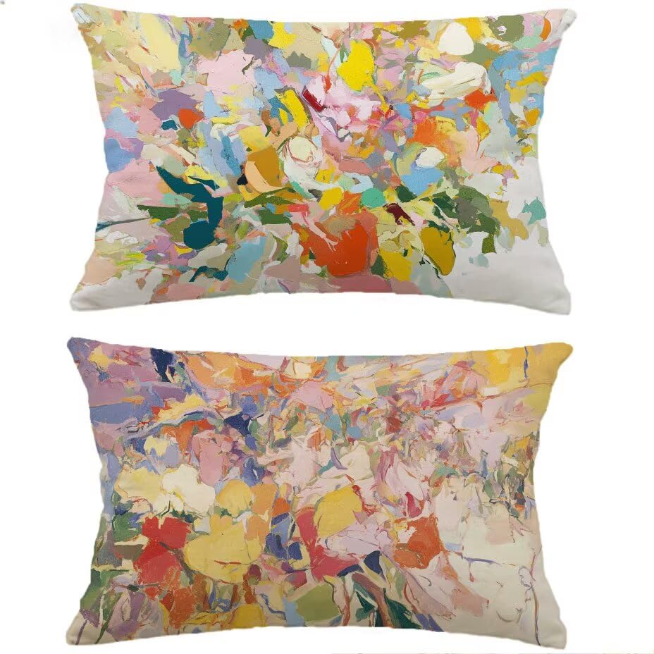 Fundas de cojín exterior 40x60 impermeables en pack de 2 fundas decorativas efecto lino M-P863