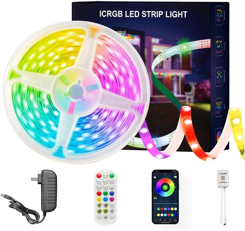 Led Lights for Bedroom 100FT Smart IC+RGB, Music Sync Color Chang...