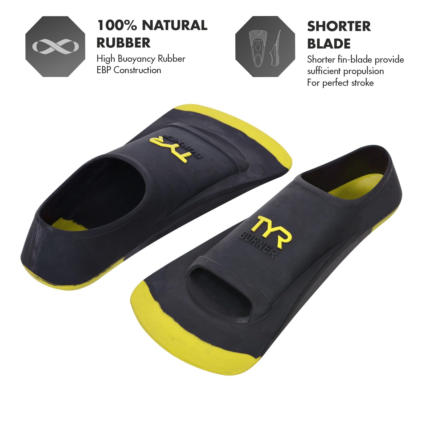 TYR Burner EBP Flossen schwarz Schuhgröße EU 38-40 | Yellow 2022 Schwimmflossen