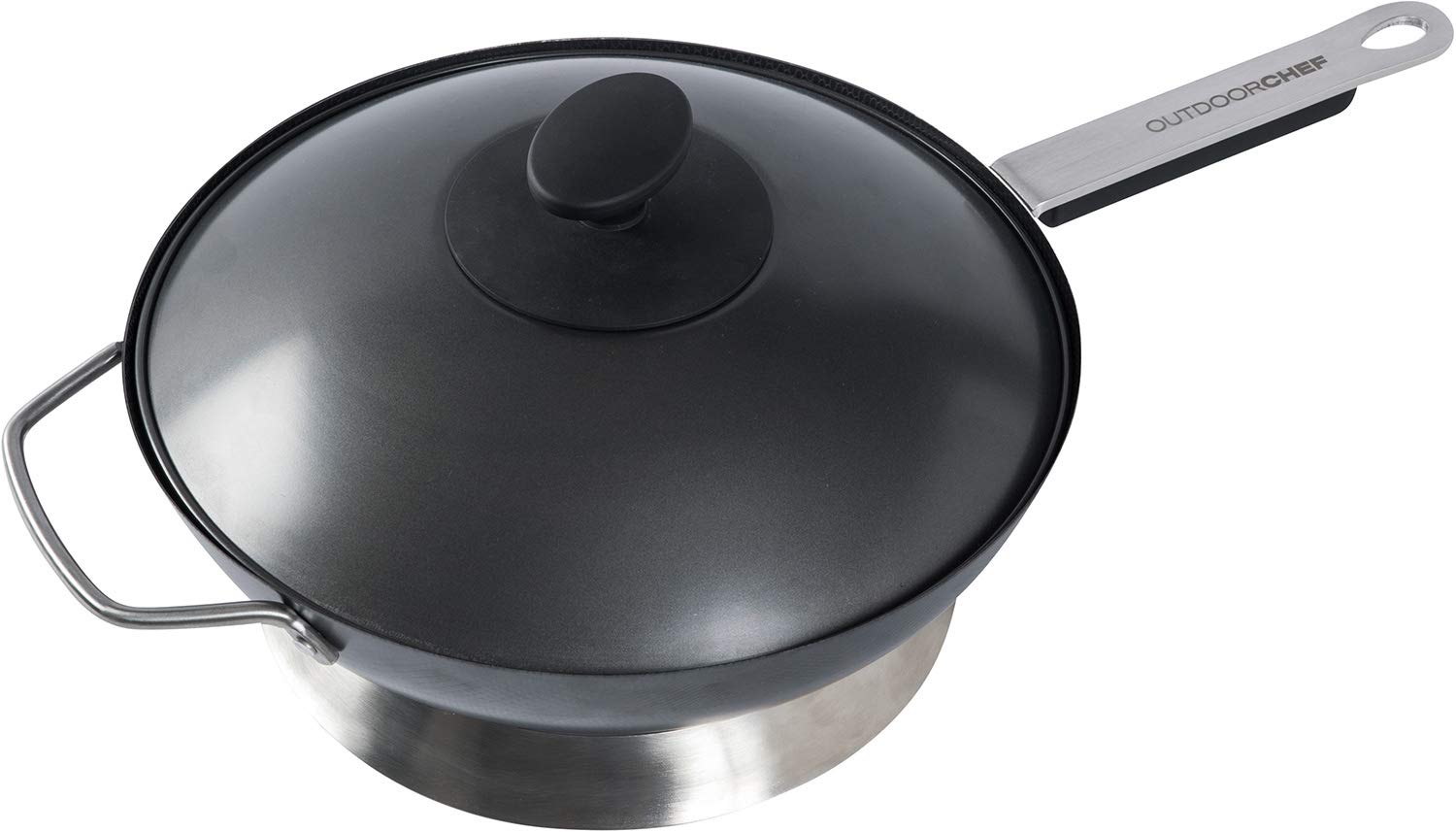 OUTDOORCHEF Wok Carbonstahl mit Deckel + Wokring