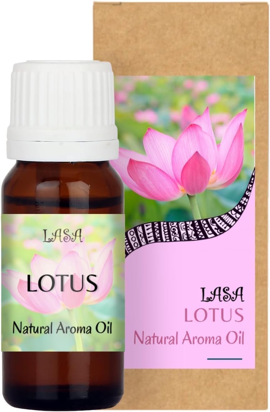 Pure Natural Lotus Aroma Diffuser Oil Long-Lasting Scent Fragrance Oil for Room Freshener, Candle, Home Fragrance and Soap Making- Pack of 1, (10 ML)