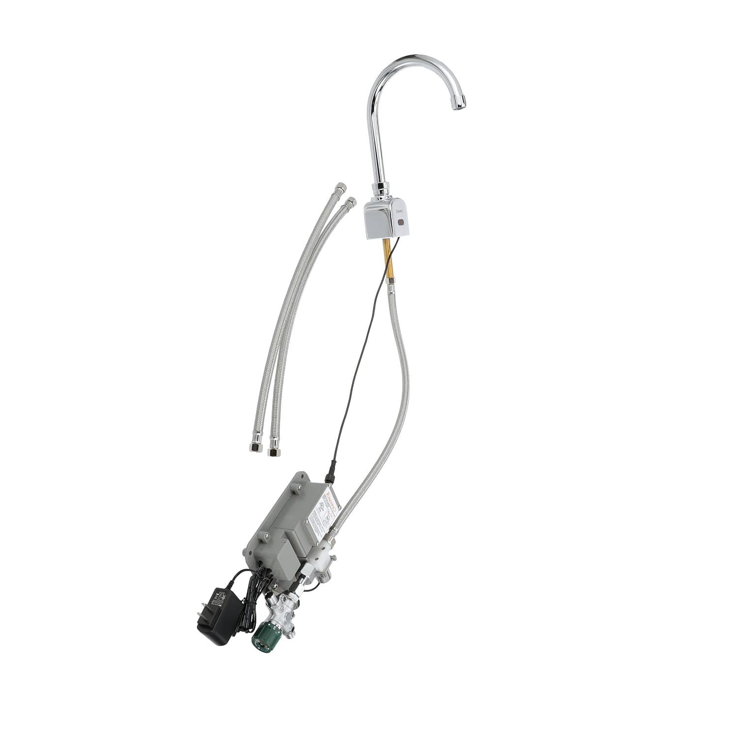 Intelli-Flo EZ Electronic Deck Mount Faucet 6-1/2" Gooseneck Spout AC Powered with Thermostatic Mixing Valve and 1.5 gpm Laminar Flow