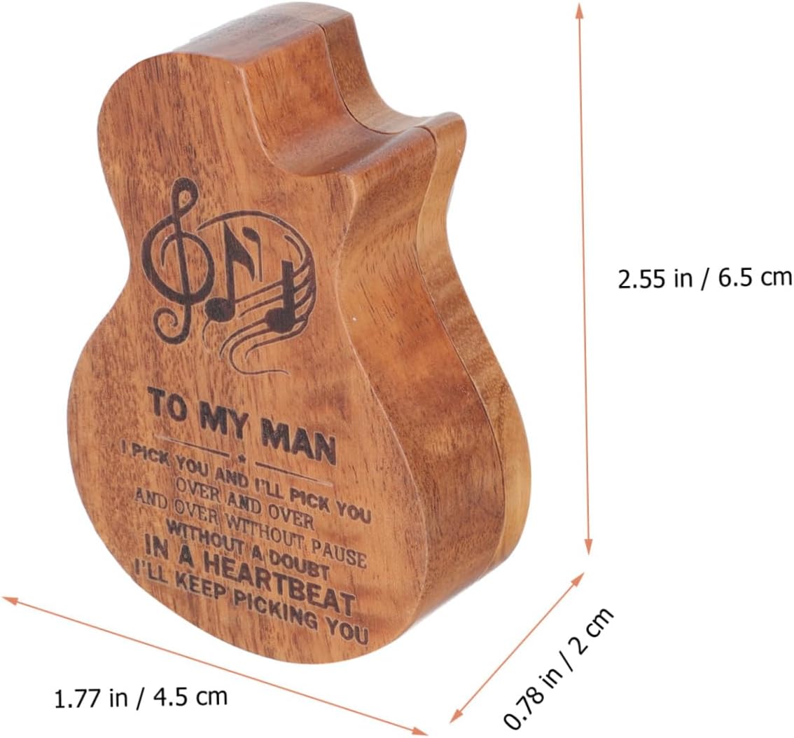 Abaodam Handmade Guitar Guitar Shaped Plectrum Box Guitarist Music Lovers Storage Case Unique Musician image 2