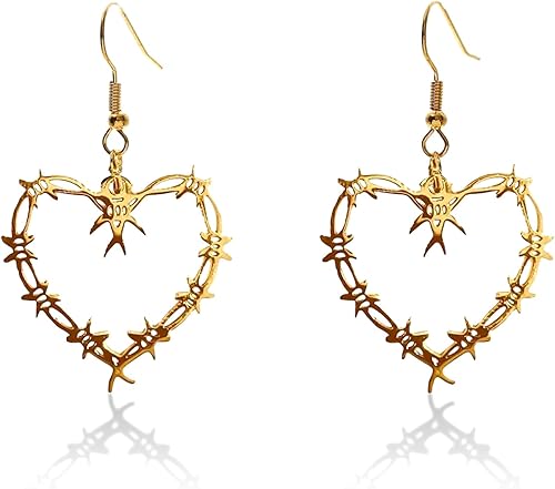 Miniatura 2 de Karol Merch - Collar de corazón de Bichota de 3 piezas y aretes de corazón de Karol, accesorios de corazón gótico KG para mujeres, collar de Bichota