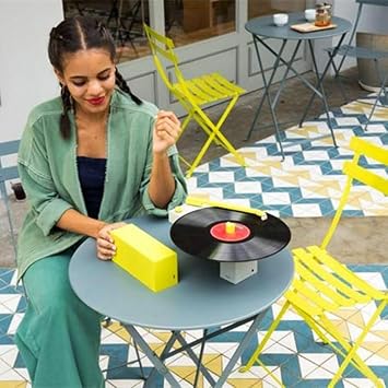 Duo Ayrılabilir Bluetooth Hoparlörlü Şarjlı ve Taşınabilir Akıllı Pikap Plakçalar, Siyah