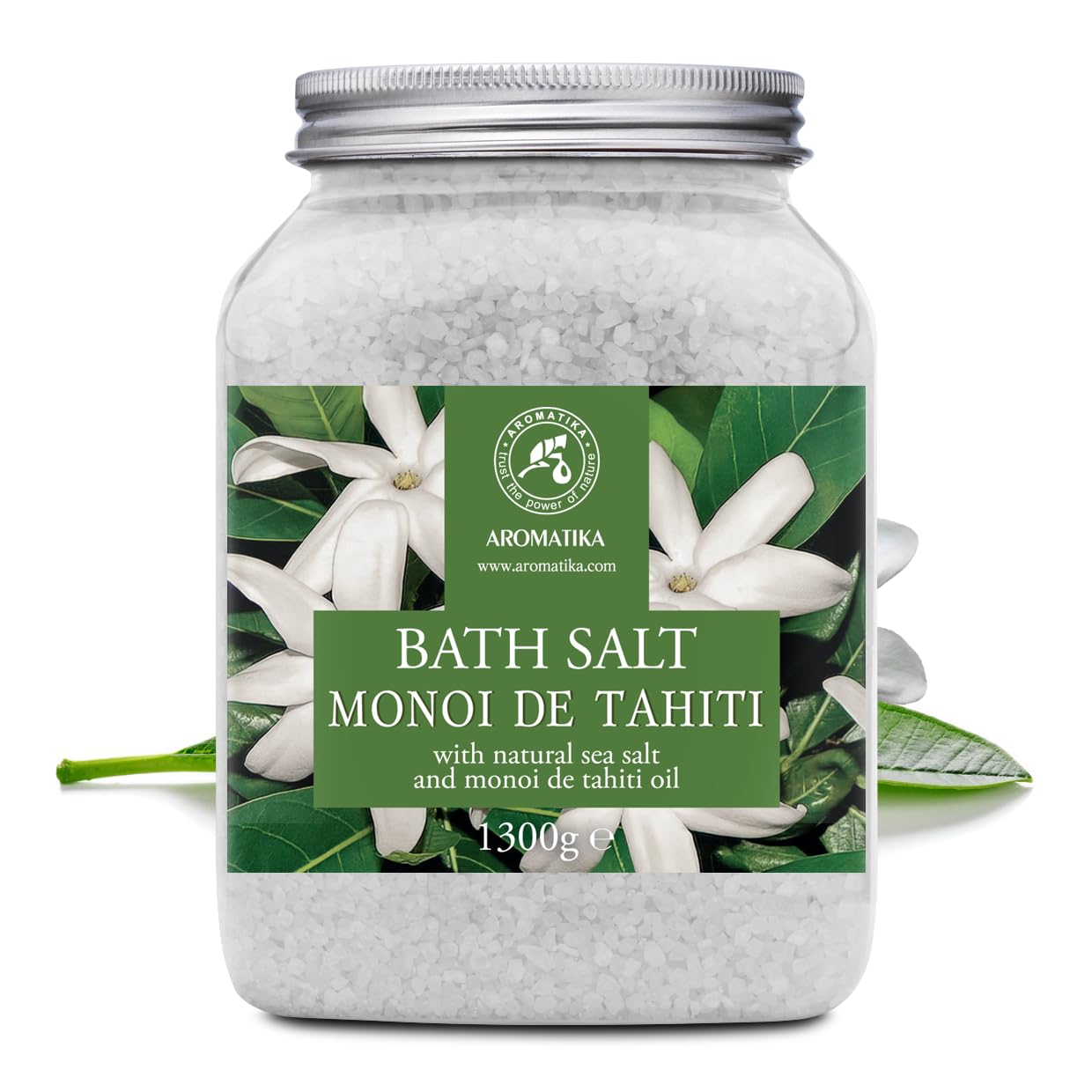 Sale da Bagno Monoi de Tahiti 1300g - Sali Marini da Bagno con Burro di Cocco Naturale & Estratto di Fiori di Gardenia - Bagno Rilassante - Buon Sonno - Sali da Bagno Aromaterapici