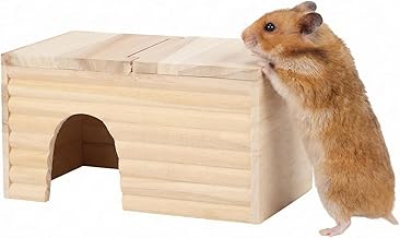 Hamster House, House, Cave Hut, Wooden, Rectangle, Small, Multifunctional, Stylish, Easy to Clean, Deodorizer, Small, Animal Hideaway, Shed, Sleeping Nest
