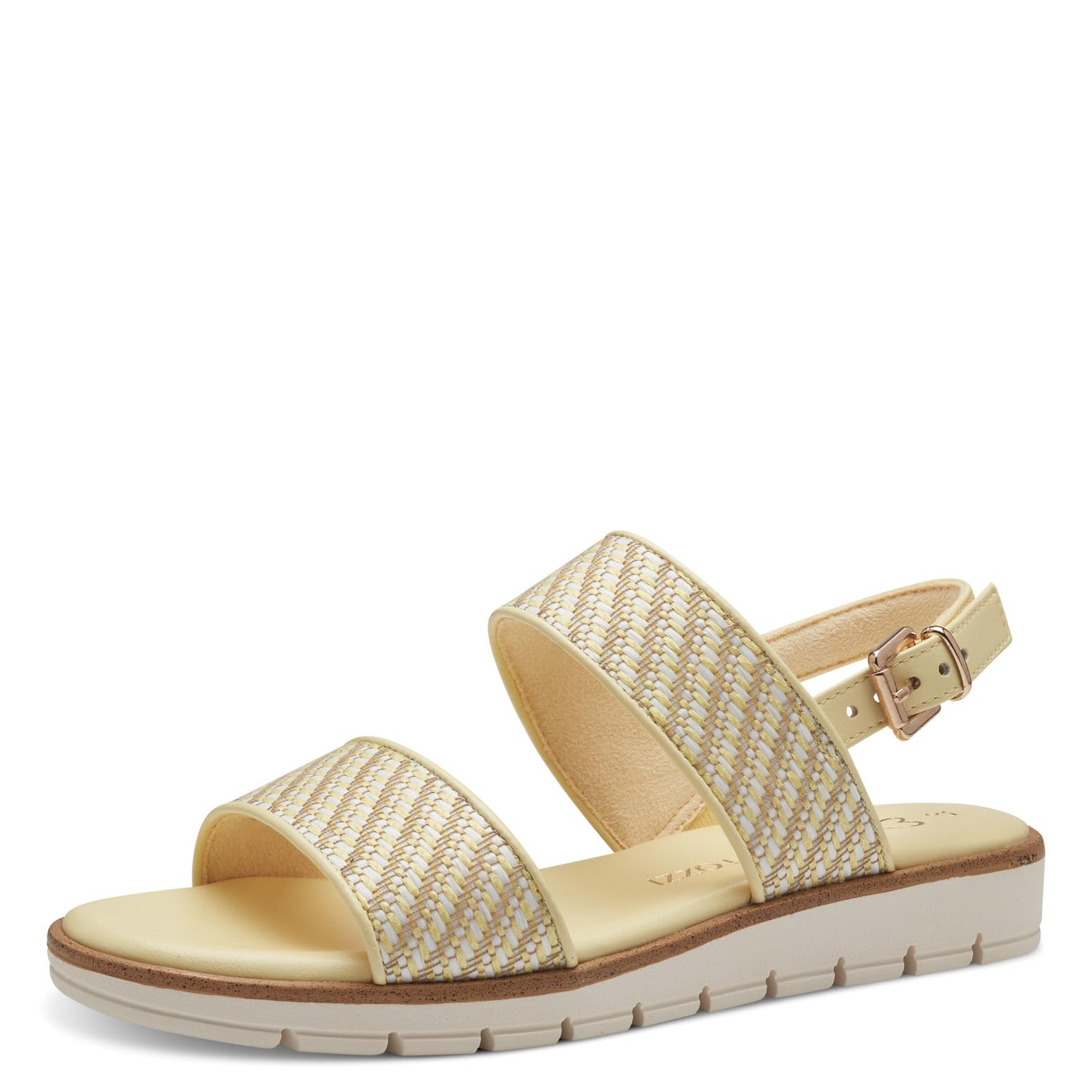 MARCO TOZZI Women's 2-28605-42 Wedge Sandal, Lemon Comb, 5.5