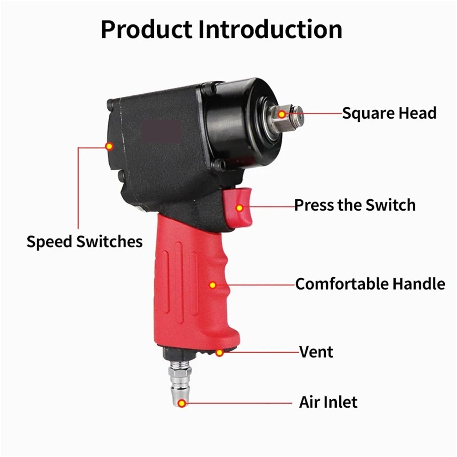 Chiave pneumatica ad aria compressa da 1/2" 580N.M a percussione Strumento for la rimozione dei pneumatici Utensili elettrici Industriale resistente