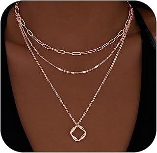 Layered Gold Necklaces for Women,Stackable Dainty 14K Gold Silver Plated...