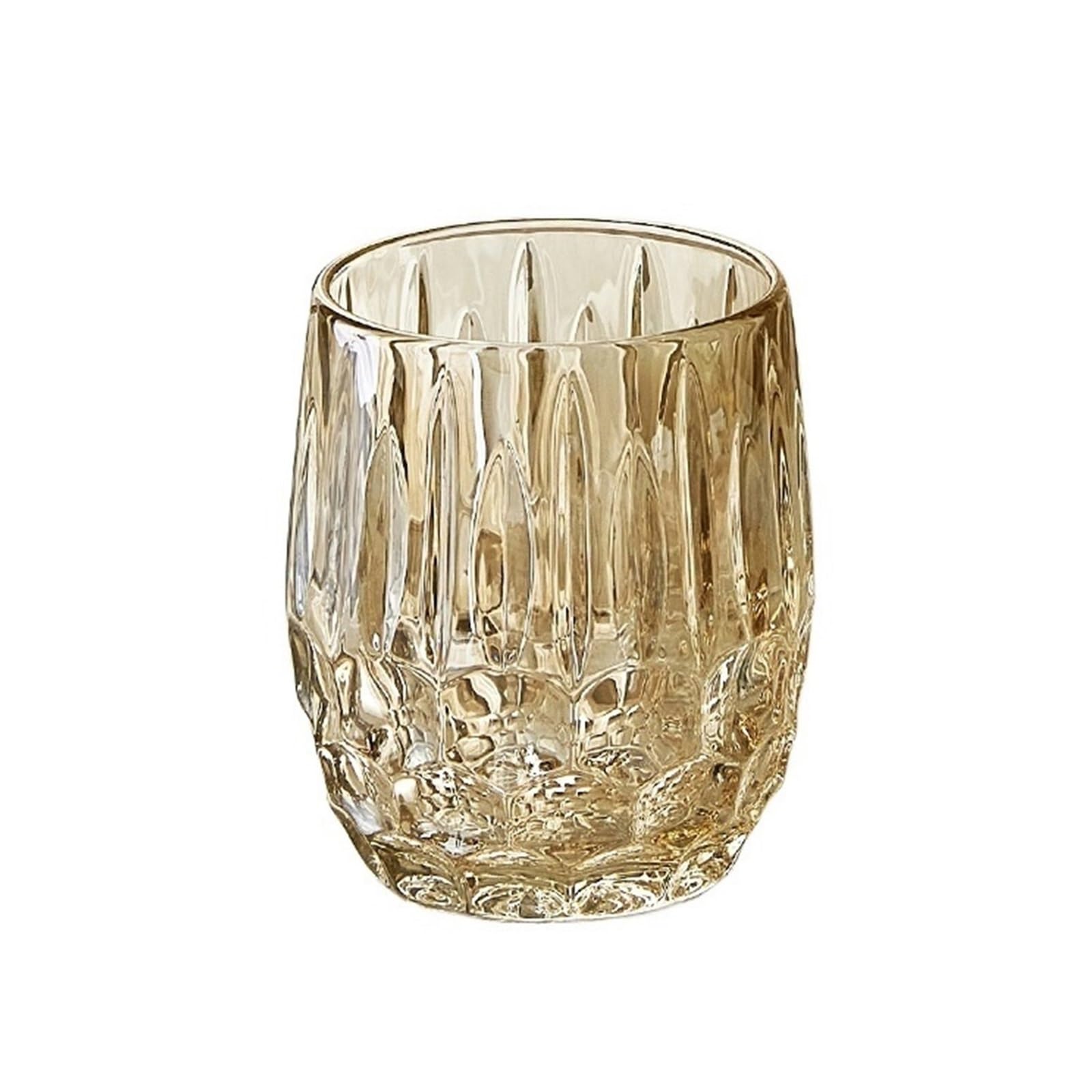 Vasos de agua de cristal texturizado en tamaño pequeño color marrón Bruin