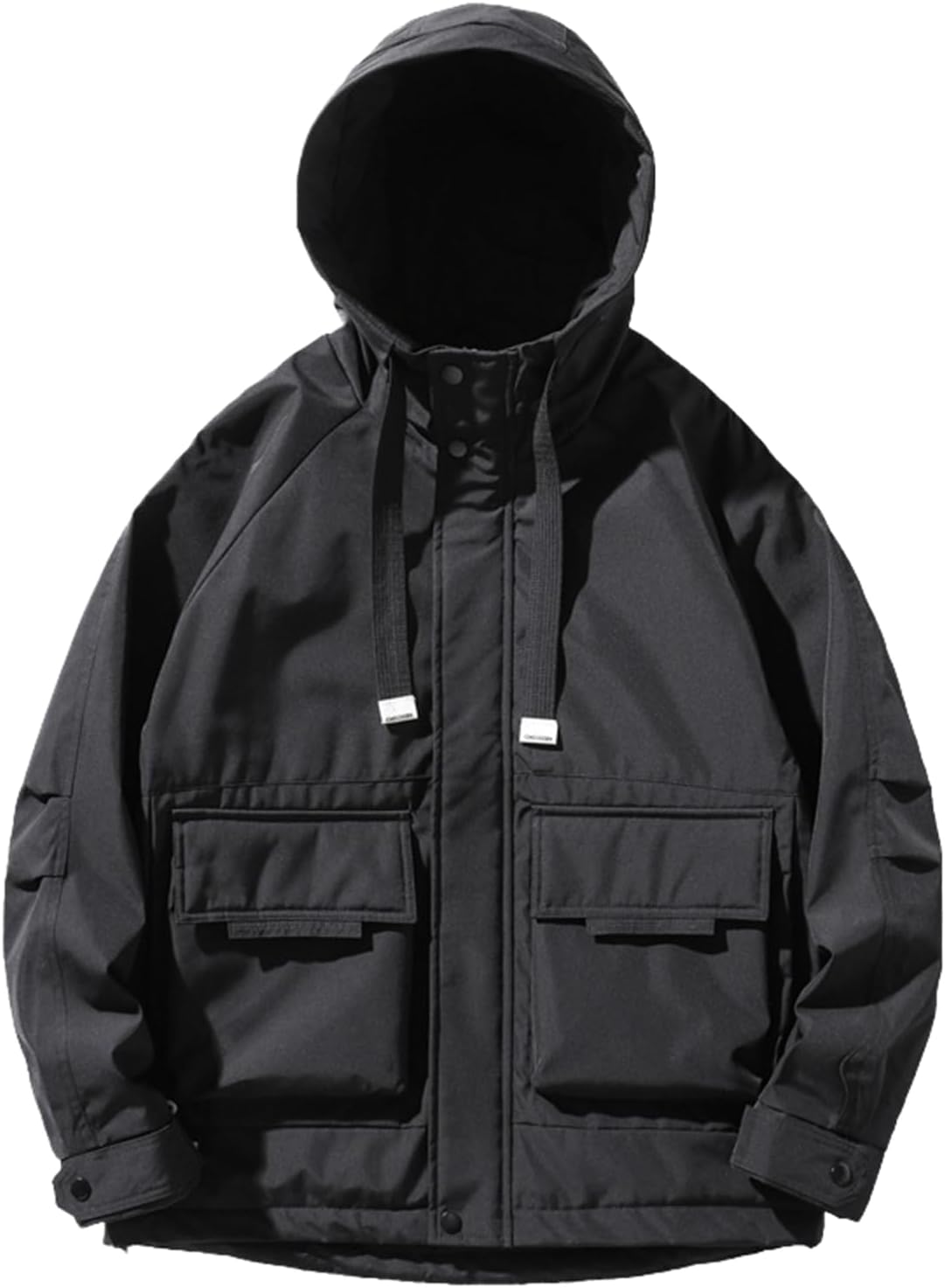 Autumn Windbreaker Outerwear for Men, Large Size Mountain Clothing Workwear Hooded Jacket