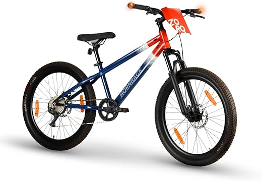 HORNBACK ZORQ+ Mountain Cycle 26 Inch | Shimano 21-Speed Gear Cycle | PulsePods DRL + Indicator Lights | VeloBlade Visor |