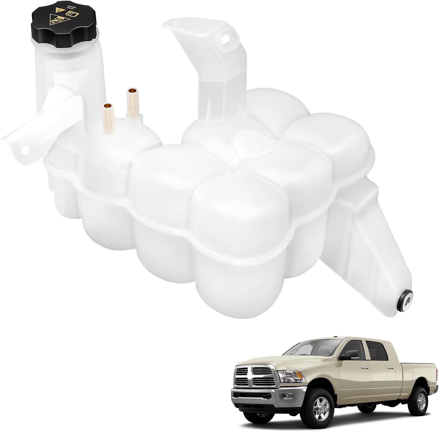 603-839 Engine Coolant Reservoir Tank for 2013-2018 Ram 2500 / 3500 / 4500 / 5500 Engine L6 6.7L, Premium Coolant Overflow Tank with Cap & Sensor, Replace 68166475AA, 68166475AD