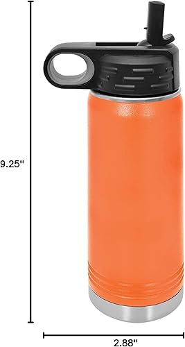 Miniatura 8 de Polar Camel Botella de agua de acero inoxidable de 20 onzas con tapa abatible y popote (verde)