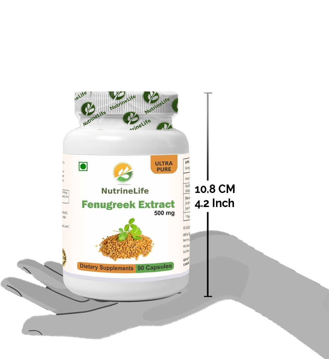 NutrineLife Fenugreek Extract - 90 Capsules, 500 mg (Pack of 1)