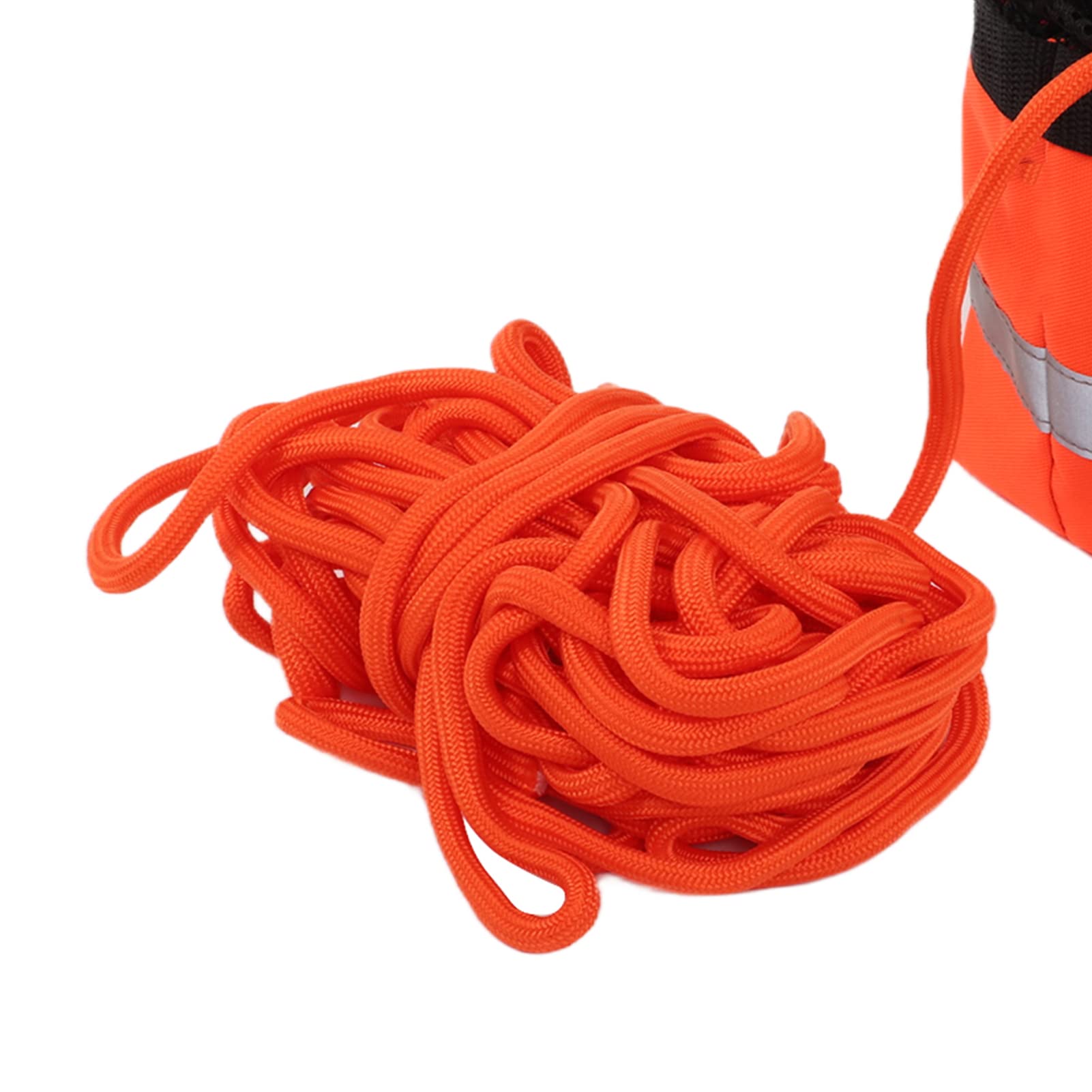 Throw Rope Bag 49.2ft/98.4ft Floating Line, Alta Visibilità Throw Bag con Fischietto e Banda Riflettente Line Throw Bag per Kayak, Canottaggio, Pesca, Rafting(15 m/49,2 piedi)