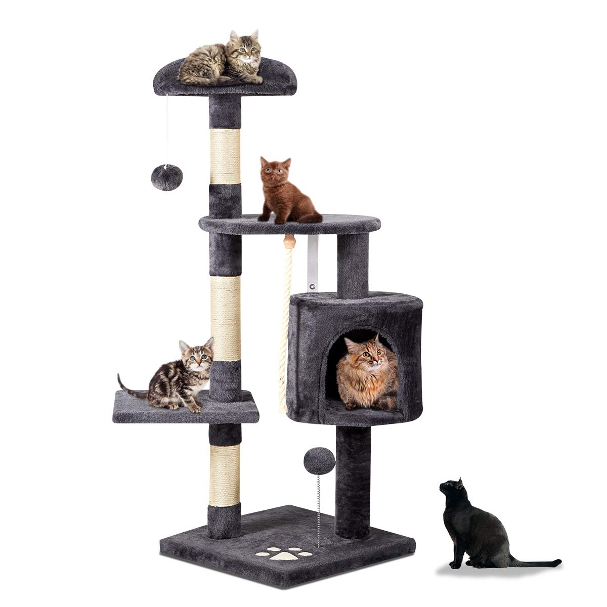 MELLCOM Cat Tree Cat Tower for Indoor Cats Clearance, 44" Multi-Level Cat Condo with Cat Scratching