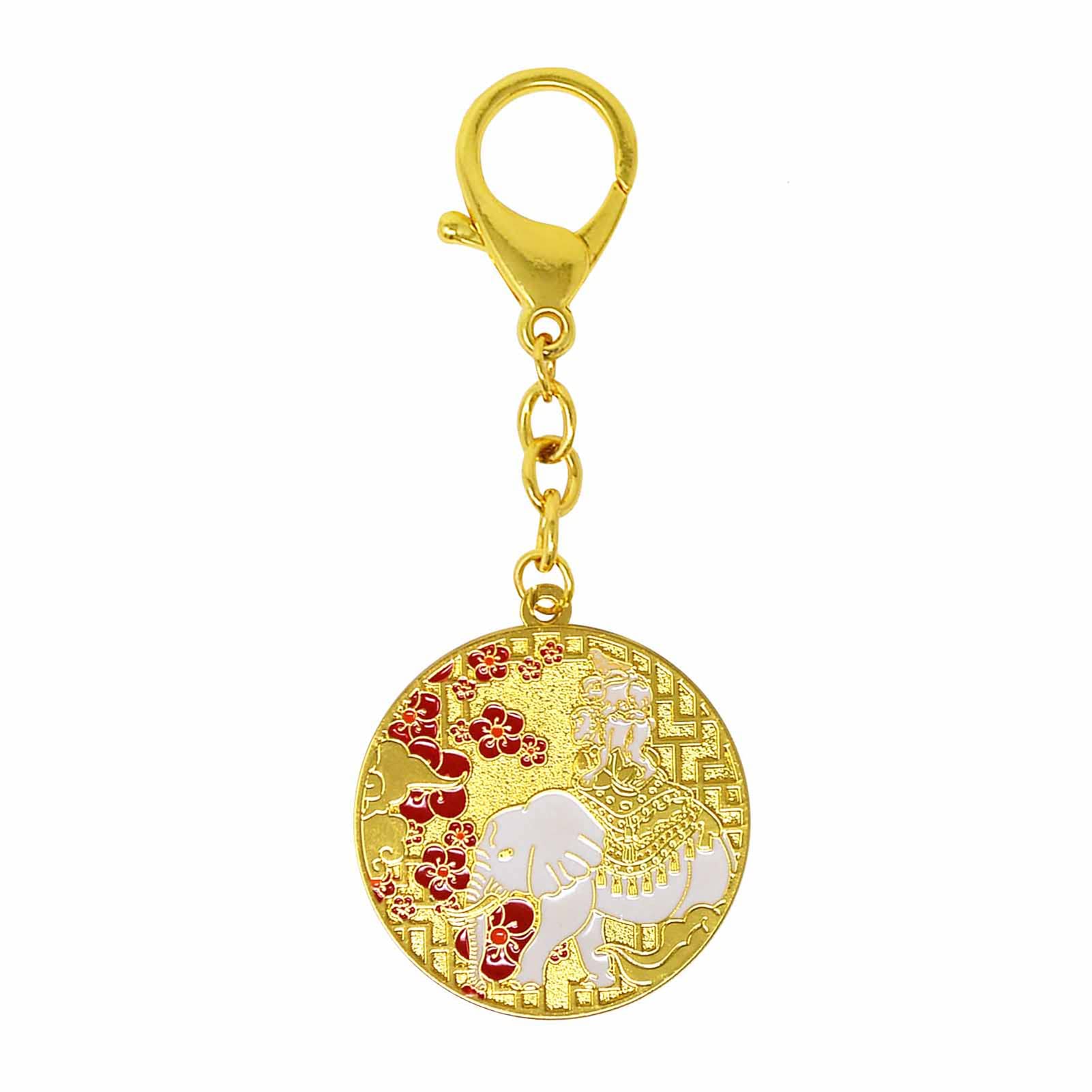 Llavero con talismán de cuatro amigos Feng Shui, Oro, Large