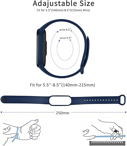 Miniatura 6 de Meliya Bandas para Amazfit Band 5 Correa de repuesto para mujeres y hombres, correa deportiva de silicona suave compatible con Amazfit Band 5