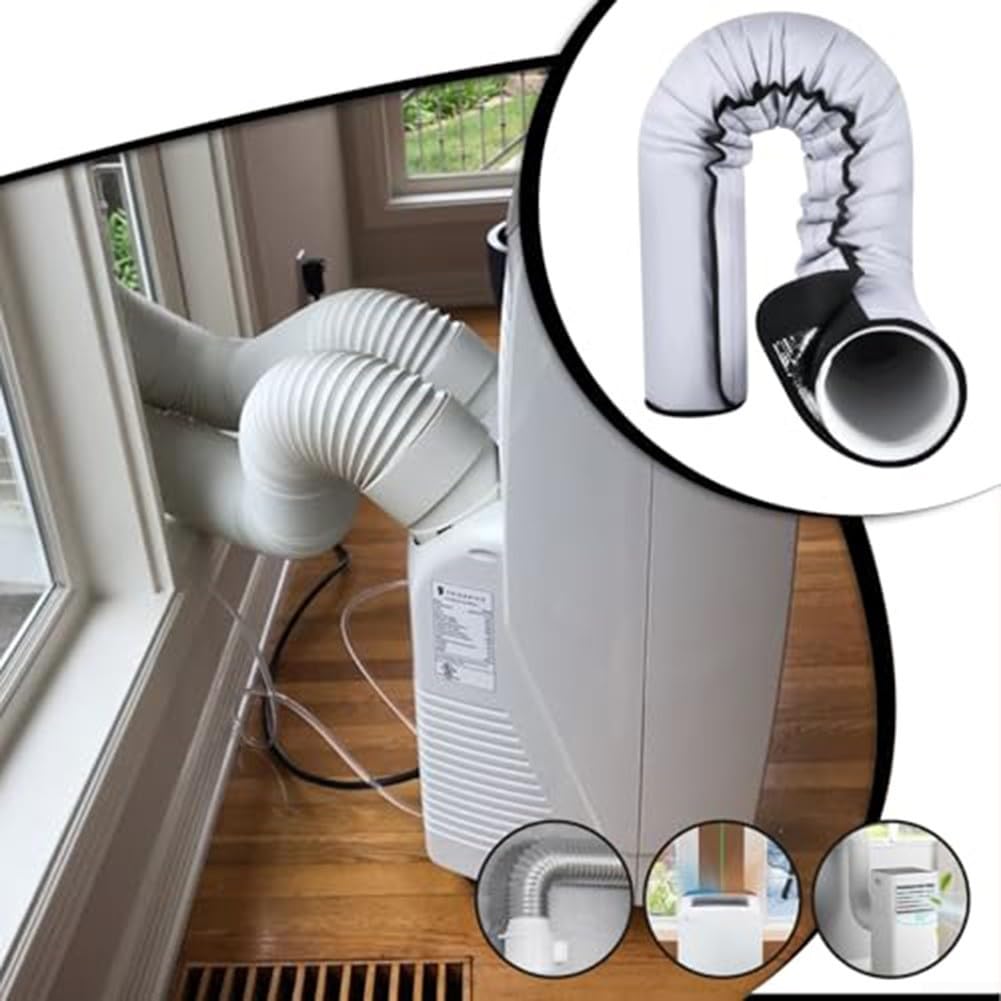 Manguera de aire acondicionado portátil Ilat, cubierta térmica Sve para conducto de escape, kit de envoltura de tubo de ventilación de CA, conducto de refrigeración térmico, tubo de eficiencia