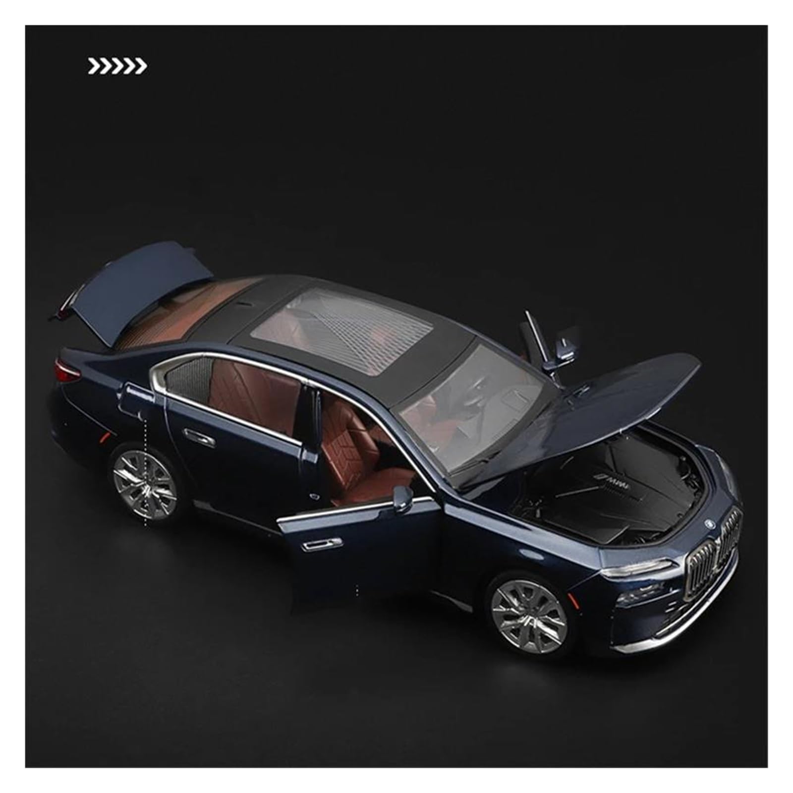 Coche De Colección BMW Serie 7 I7 G70 A Escala 1:24 - Modelo Diecast De Aleación Con Puertas Y Ruedas Móviles