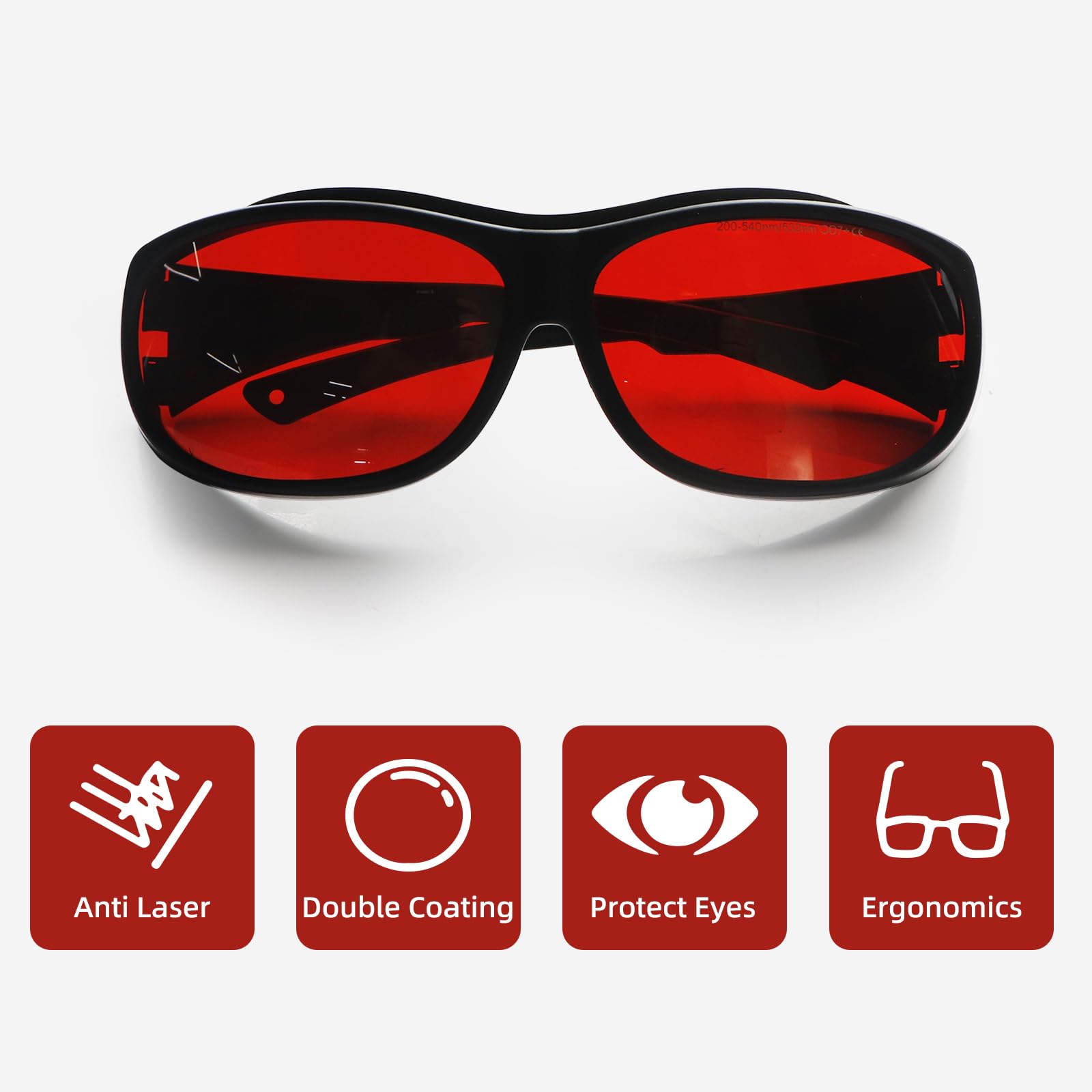 FONLAND Laser Safety Glasses for Laser Engraving Marking OD7+ 200-540nm Near Infrared Light, Blu, Green, UV Light Fiber Laser Goggles - Image 4