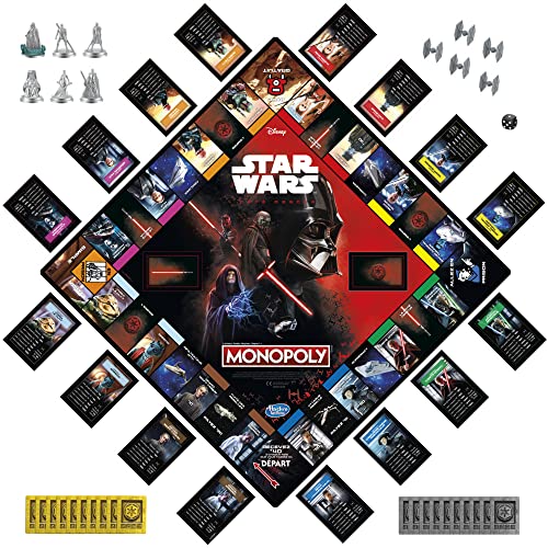 Monopoly Spiel Disney-Star-Wars-Edition, dunkle Seite, Familienbrettspiel für Kinder ab 8 Jahren, Star-Wars-Geschenk – Bild 3