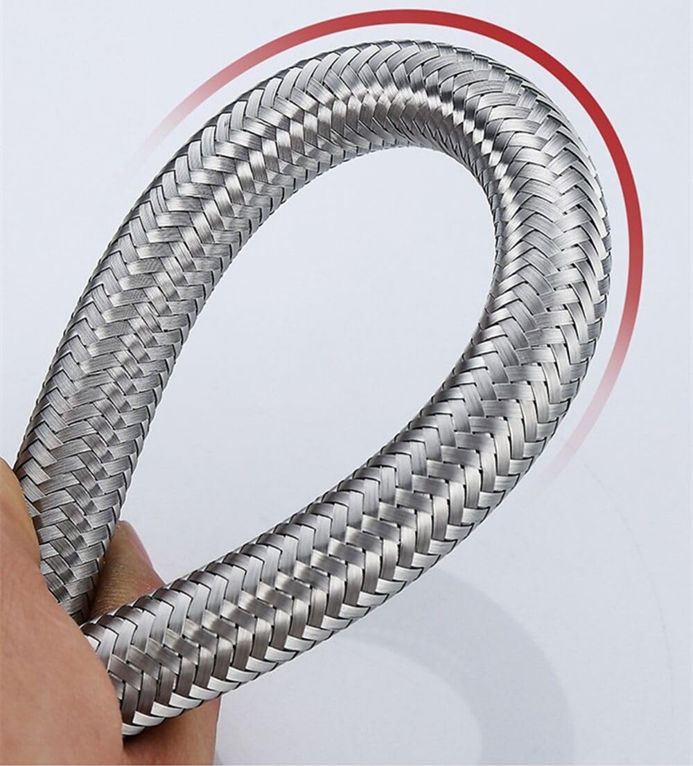 Lot de 2 tuyaux flexibles en acier inoxydable tressé pour robinet monobloc de cuisine/évier - Tuyaux G3/8 x M10 - 600 mm de long