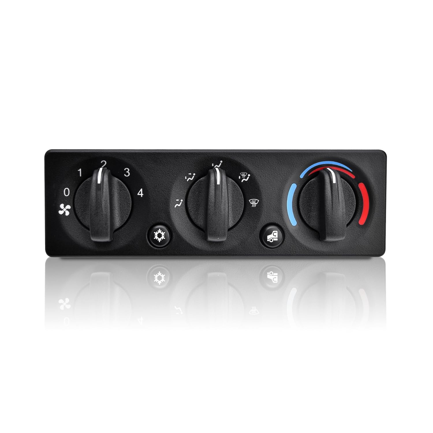 Farpida Q21-6012 Q216012 Cab HVAC Temperature Control Panel with 3 Knobs & 2 Buttons Fits for Peterbilt 384 2008-2015 AC Air Conditioning Control Switch Replace Q216012 Q21-6012