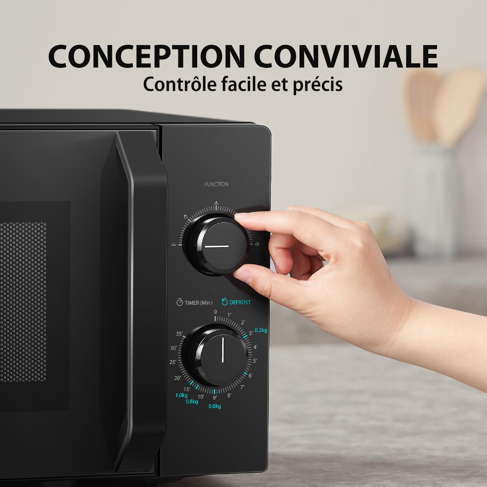 Toshiba Microonde MW2-MM20P(BK), Microonde a Piedi, 800 W, 5 Livelli di Potenza, con Scongelamento Facile, Illuminazione LED all'interno, Nero